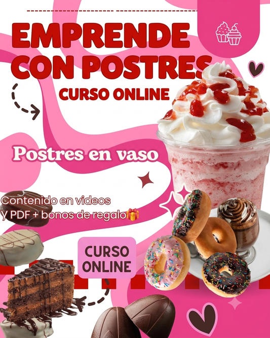 Emprendé con postres + 3 bonos y creá una fuente de ingresos desde casa